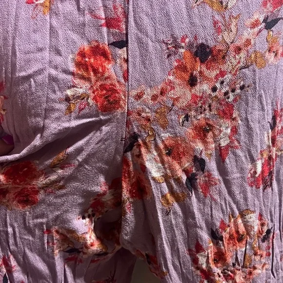 - Xhilaration Purple Orange Floral Jumpsuit - Picture 7 of 8